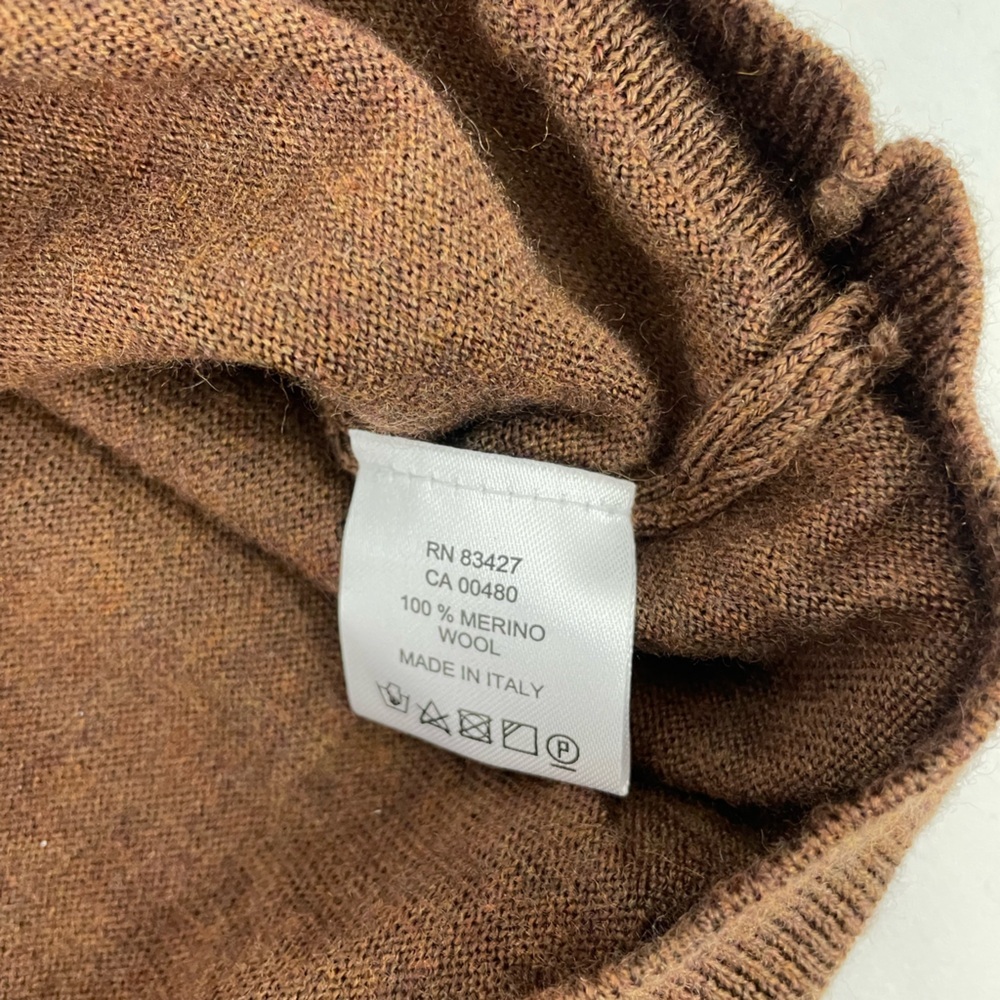 Williams & Kent 100% Merino Wool Quarter Zip Sweater Men’s Brown Pullover XXL - Picture 9 of 12